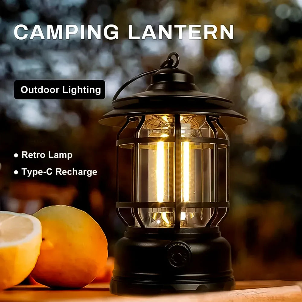 Retro rechargeable camping lantern - travel