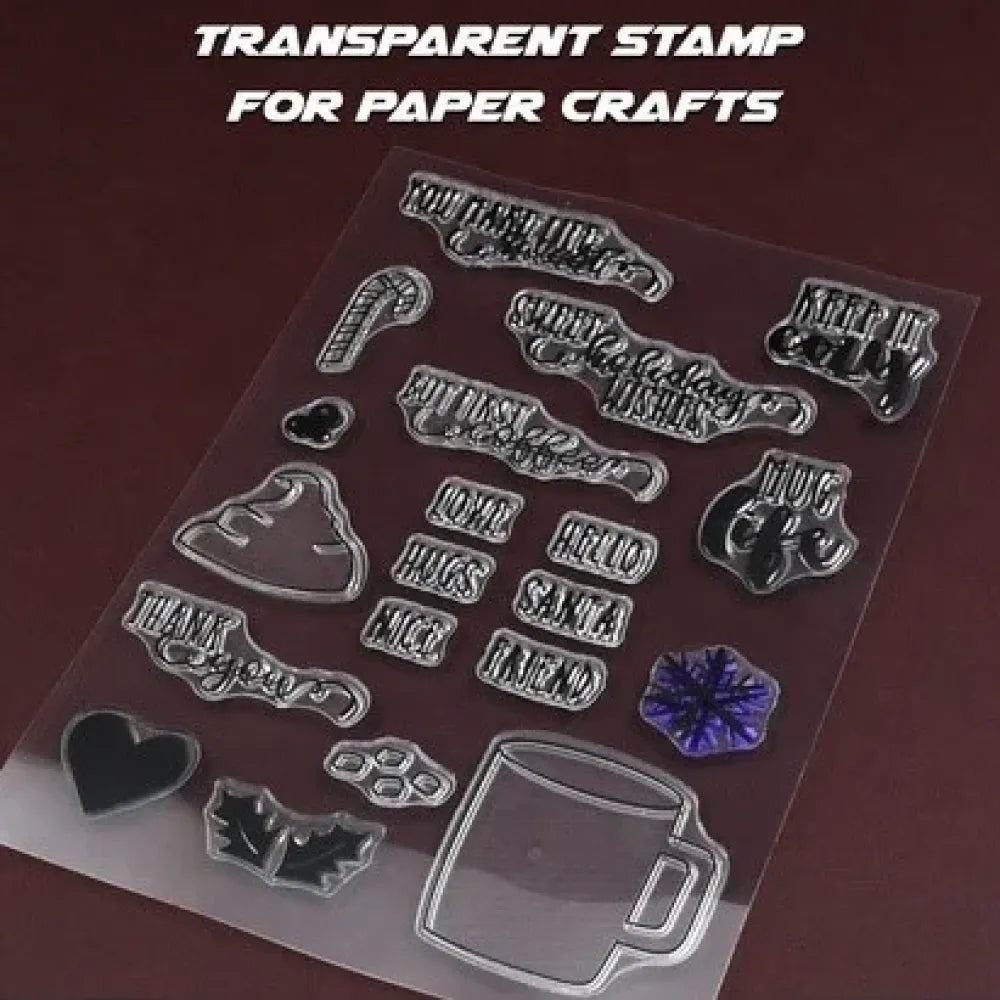 Reusable clear silicone stamps - office