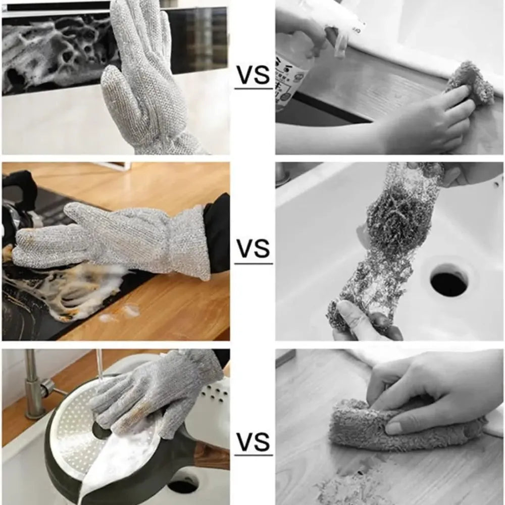 Reusable kitchen dishwashing gloves (1 pair)