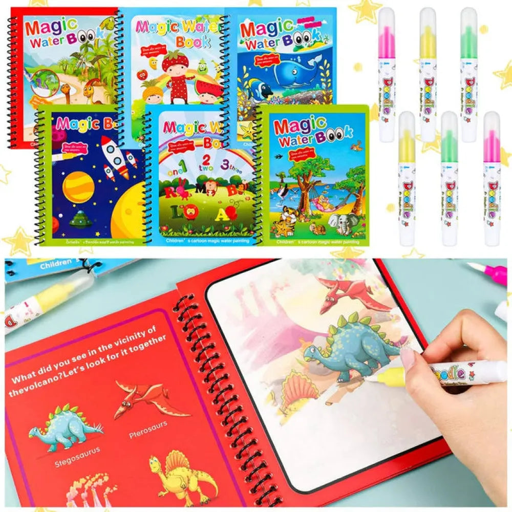 Magic water coloring books with pens.