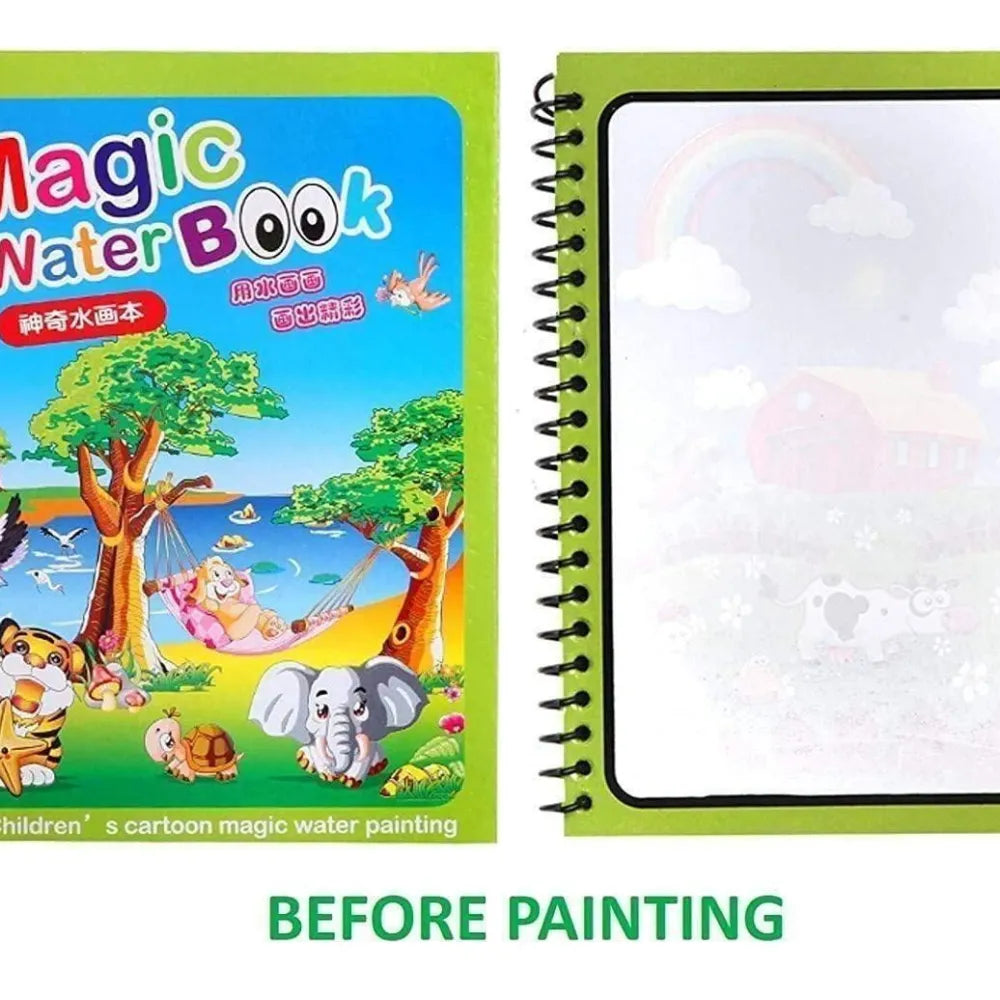 Reusable magic water painting book