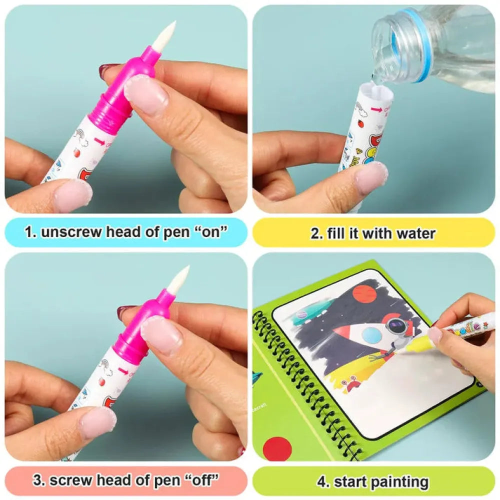 Water painting instructions.