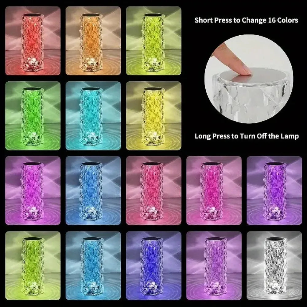 Rgb crystal table lamp - home essentials