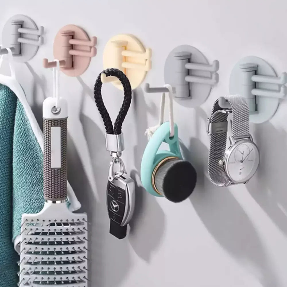 Rotatable sticky wall hooks - home improvement