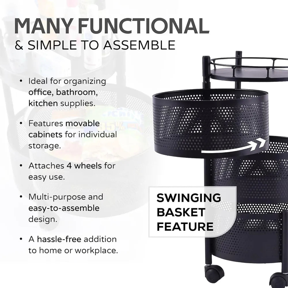 Rotating metal kitchen trolley - home &