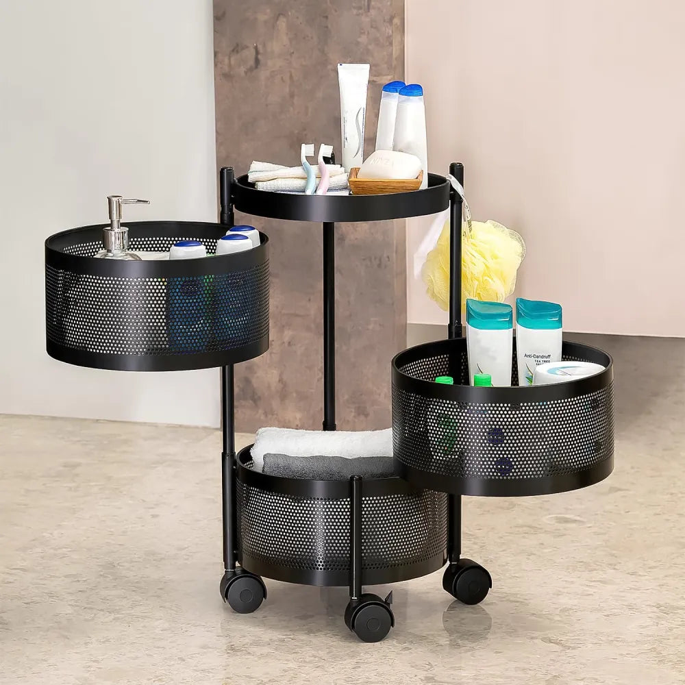 Rotating metal kitchen trolley - home &