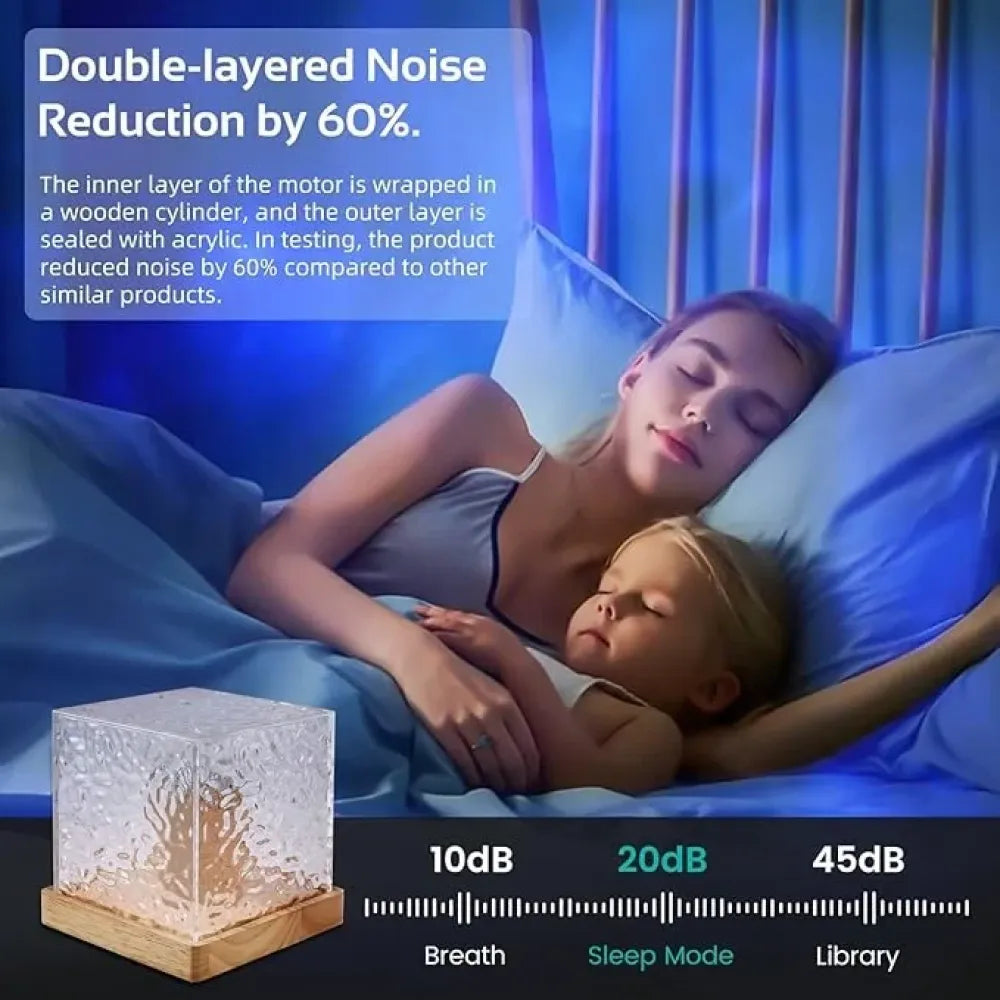 Rotating water ripple night light - home improvement