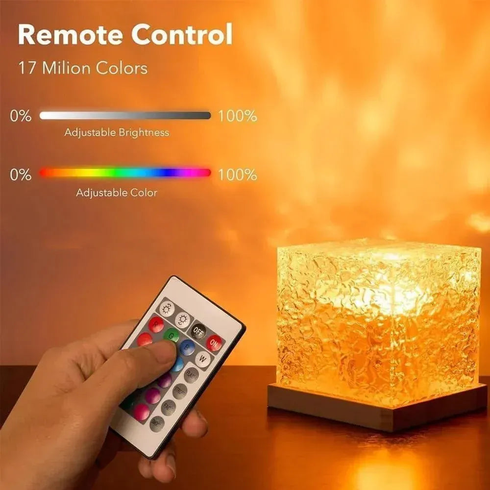 Rotating water ripple night light - home improvement