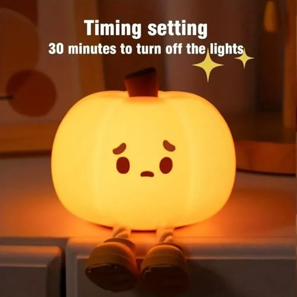 Sad pumpkin silicone night lamp