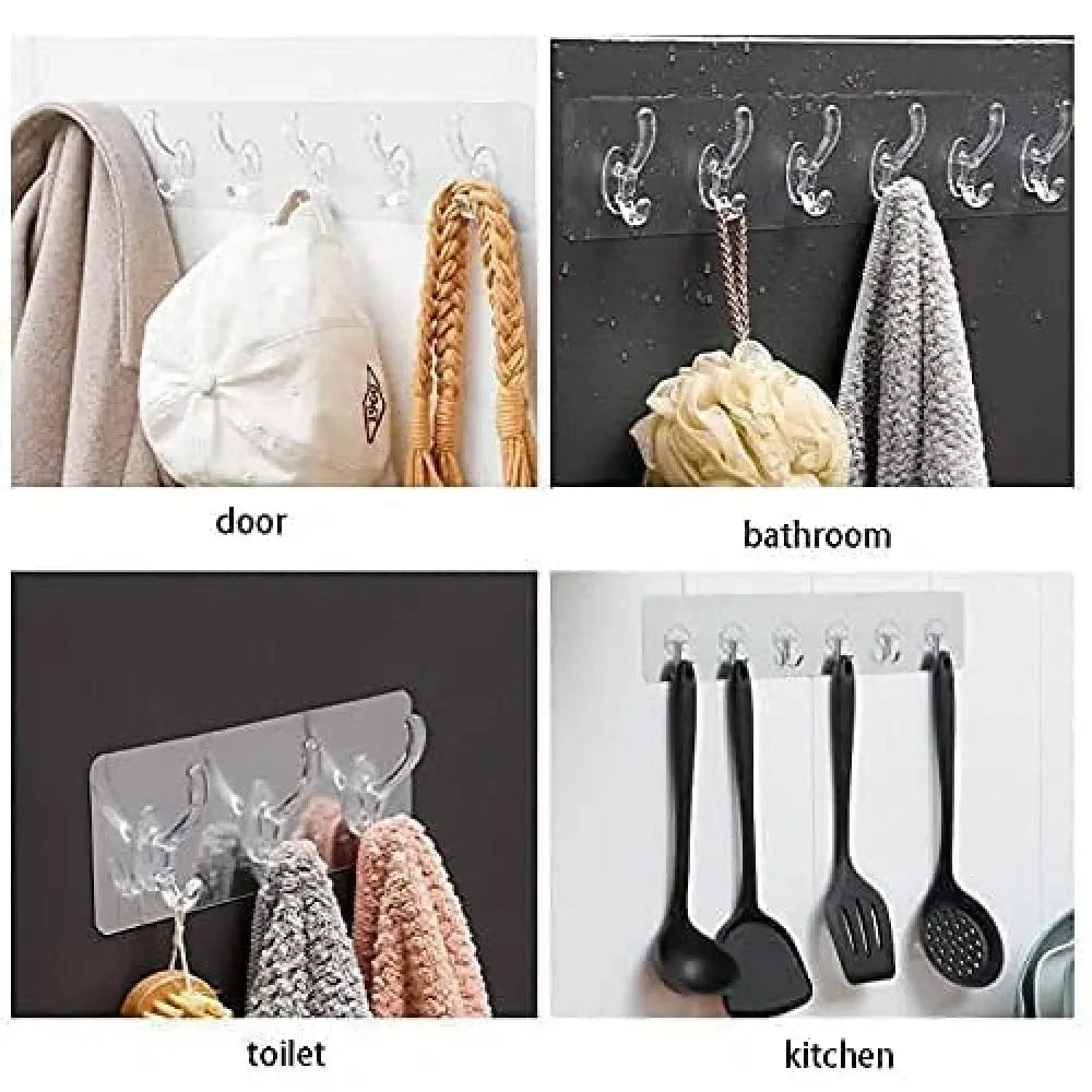 Self adhesive wall hanger – 6 hooks