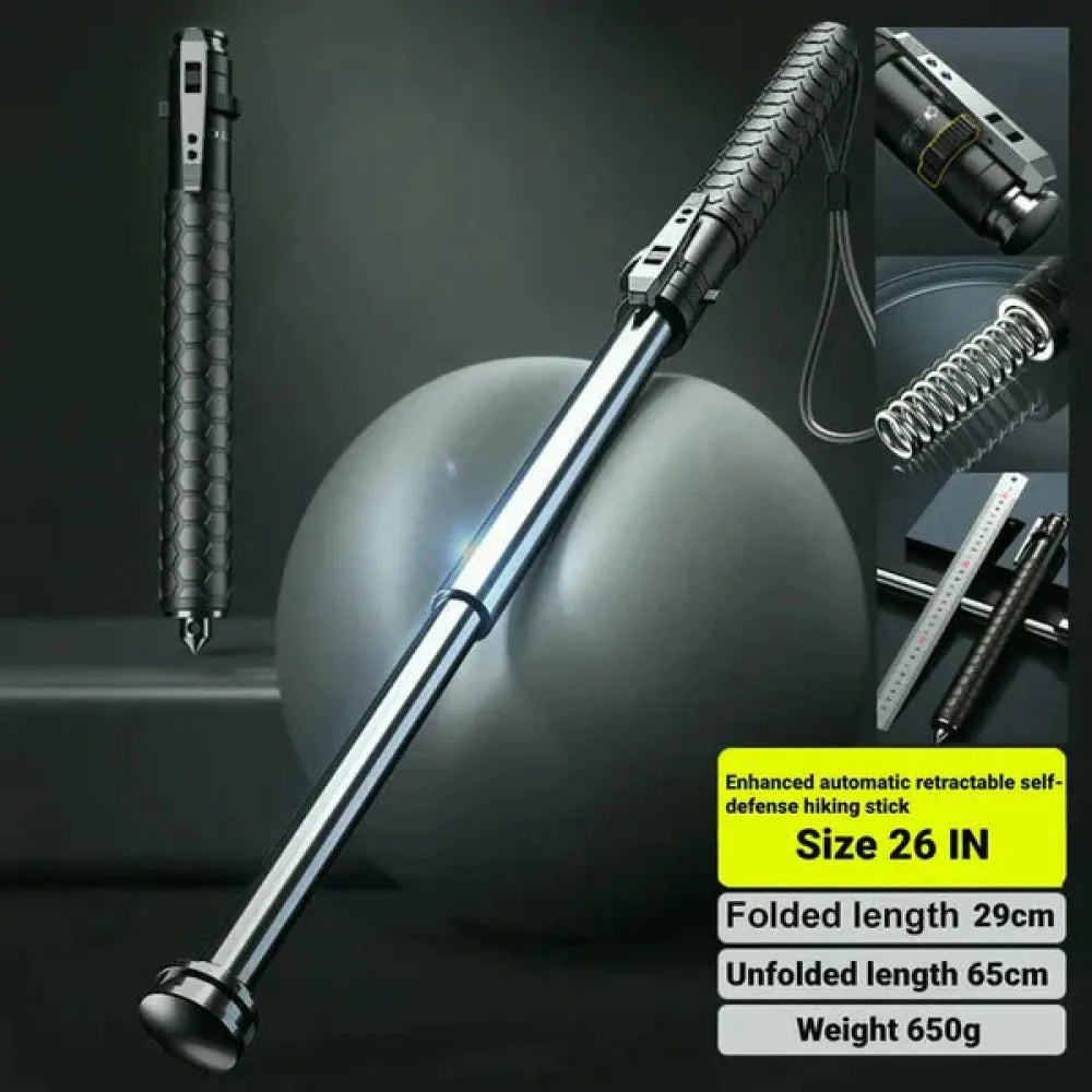 Retractable self-defense hiking stick.