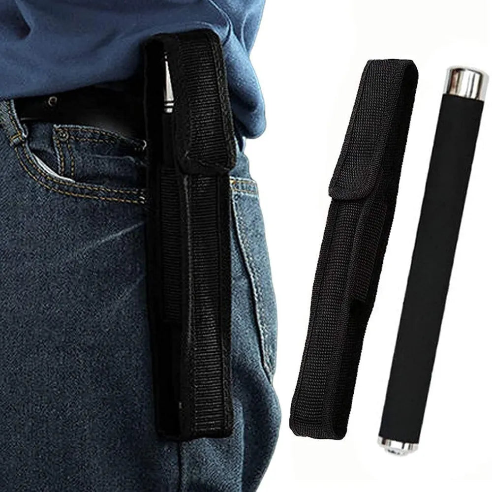 Expandable baton with holster.