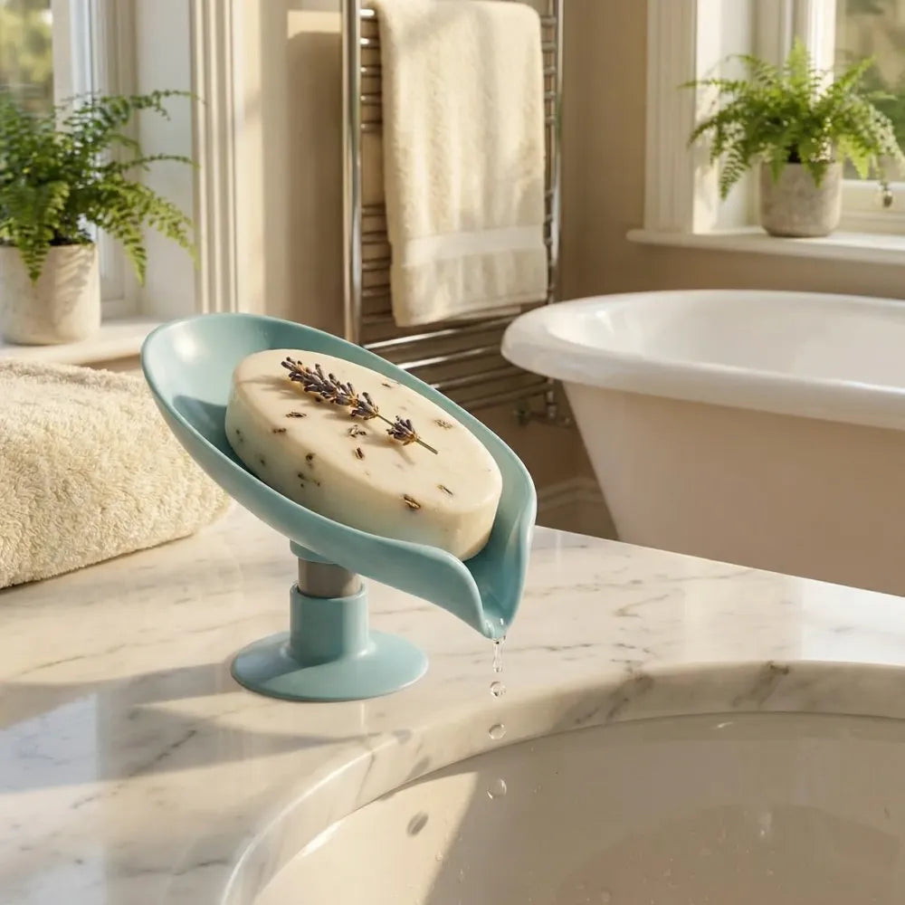 Self-draining soap holder stand - home improvement