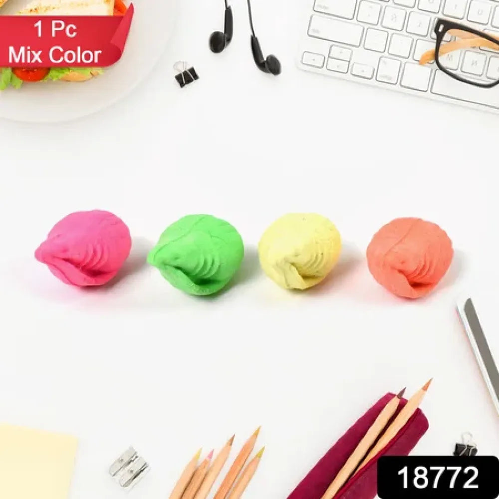 Shankh-shaped fun erasers - office