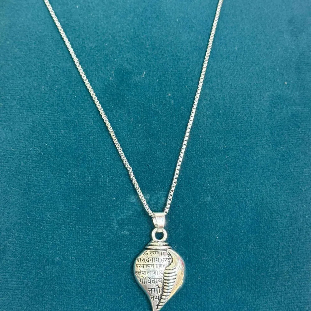 Shri krishna shankha pendant with chain