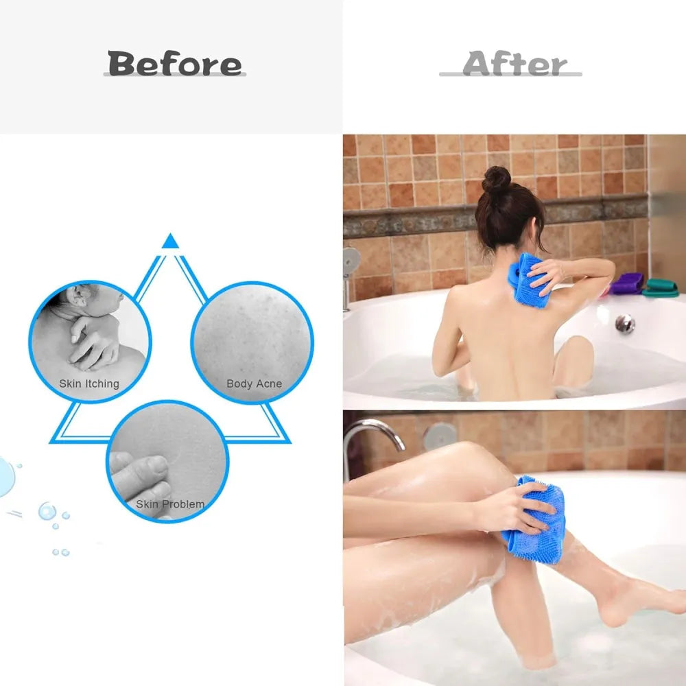 Silicone body scrubber bath brush (1 pc 25 inch) - health & beauty