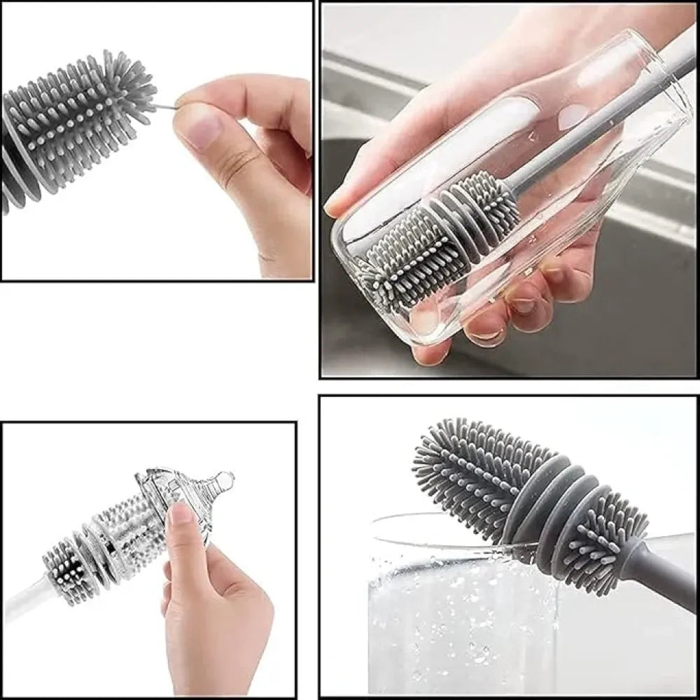 Silicone bottle cleaning brush