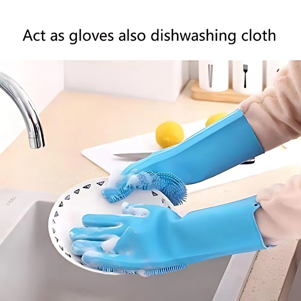 Silicone cleaning gloves (1 pair)