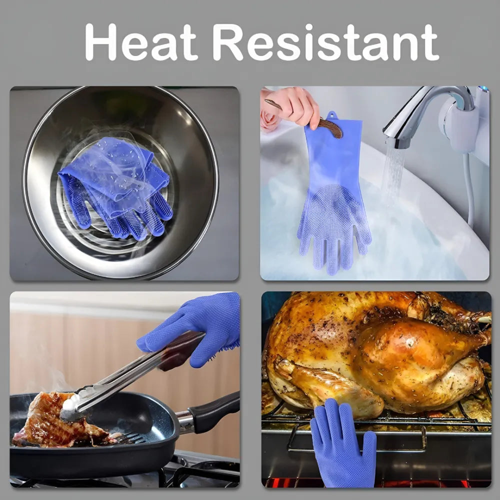 Silicone cleaning gloves (1 pair)