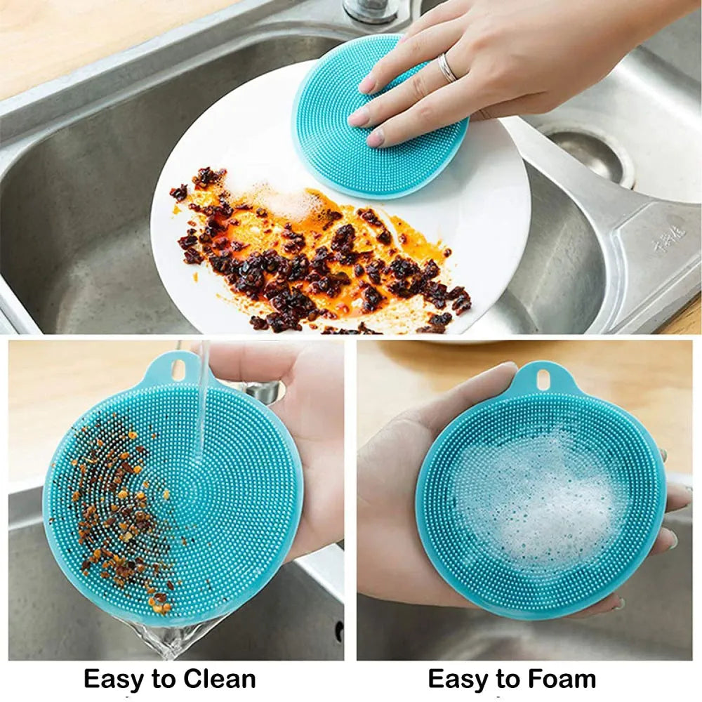 Silicone dish scrubber sponge - home & kitchen