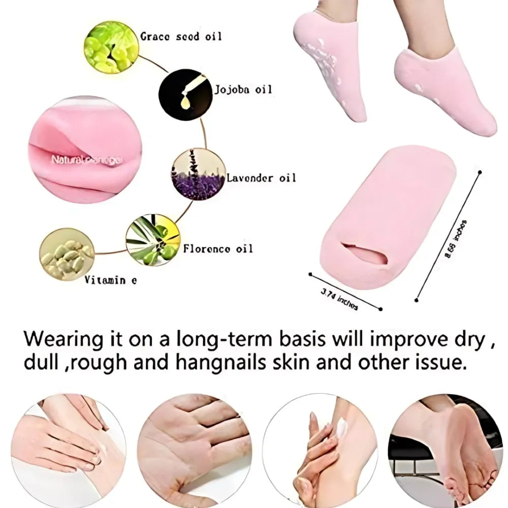 Silicone moisturizing socks