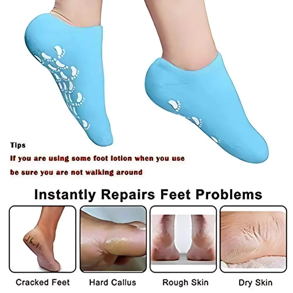 Silicone moisturizing socks