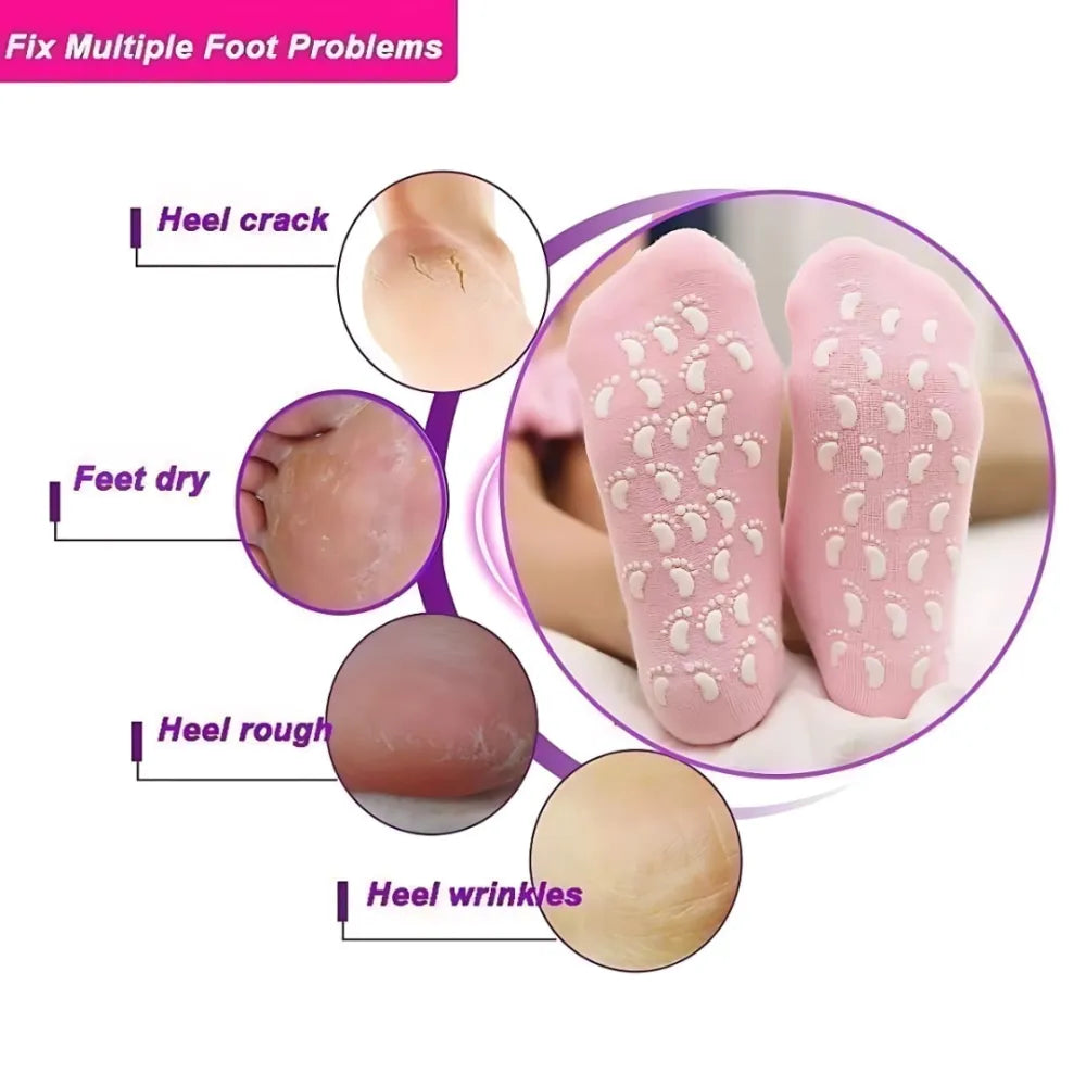 Silicone moisturizing socks
