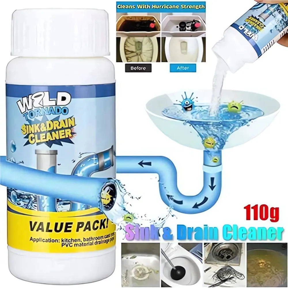 Sink and drain cleaner powder