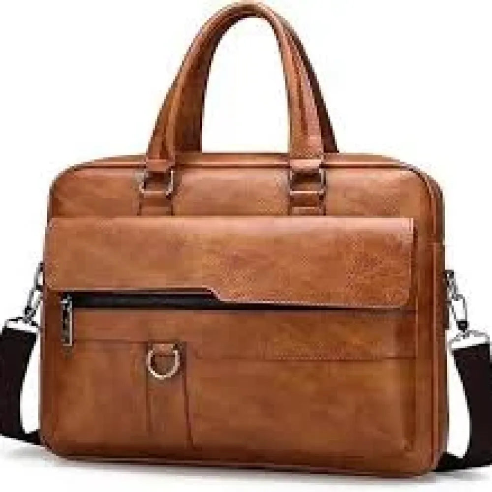 Sleek faux leather messenger bag - office