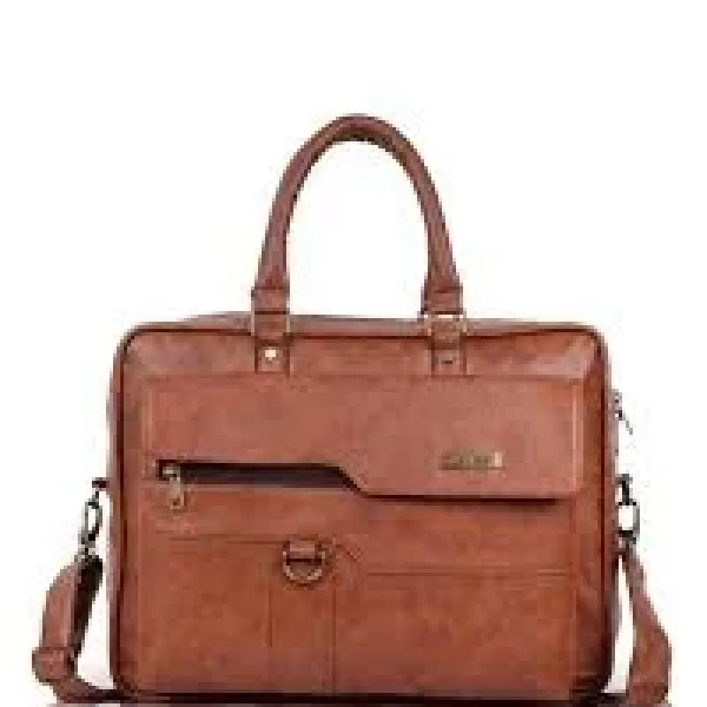 Sleek faux leather messenger bag - office