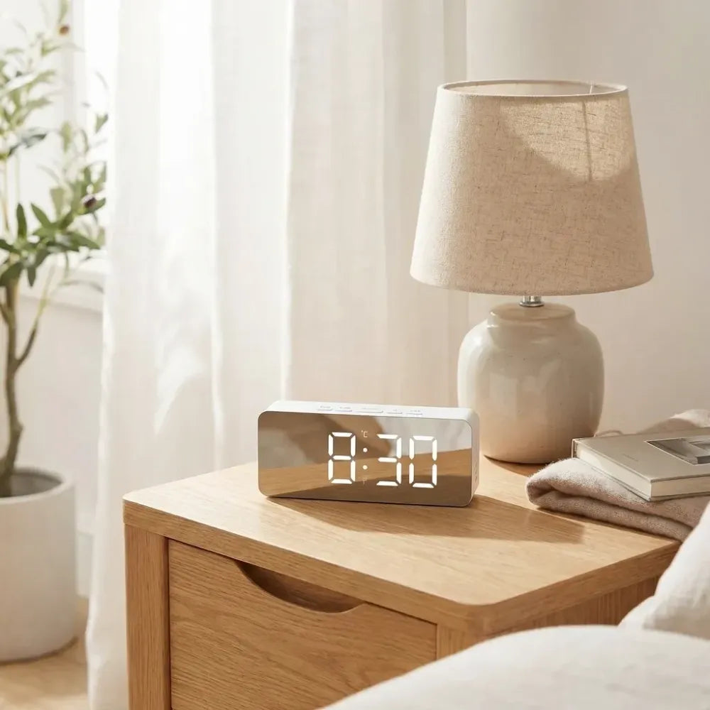 Smart led mirror alarm clock