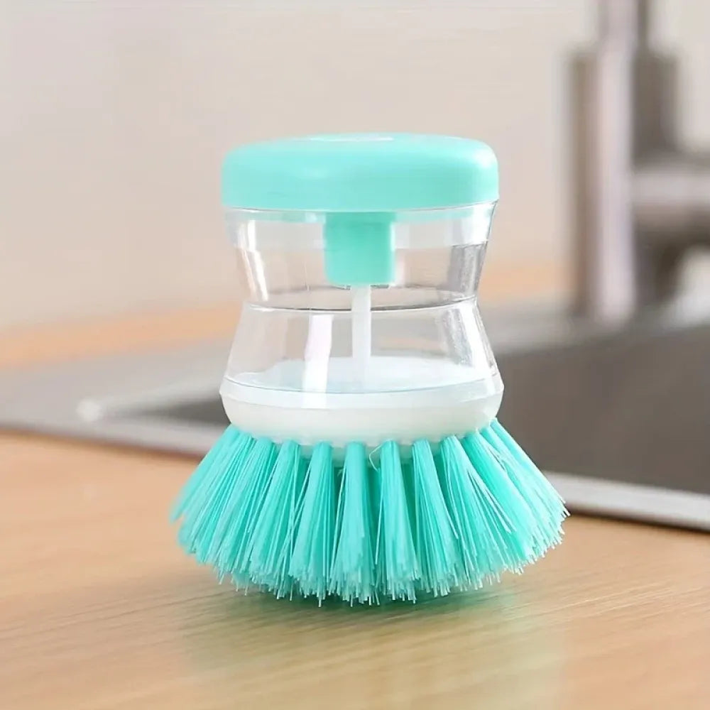 Soap-dispensing scrub brush - kitchen tool