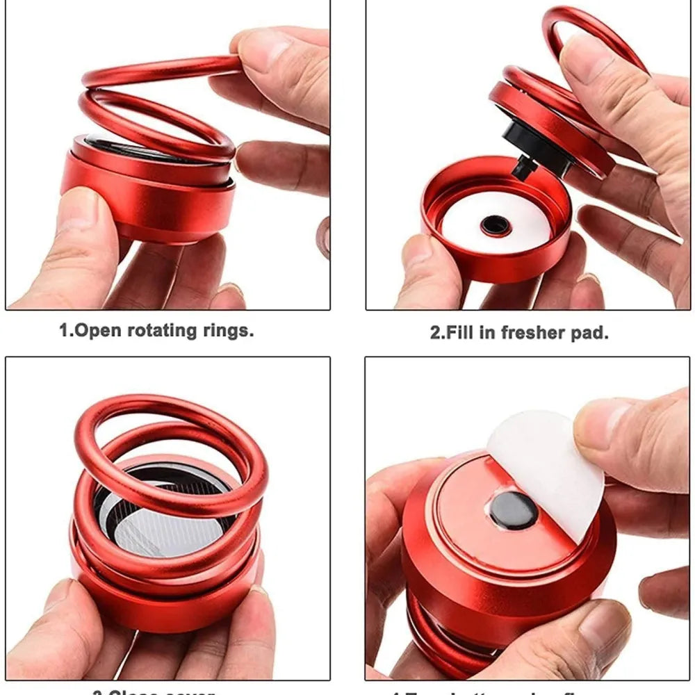 Solar energy rotating ring with long lasting french organic fragrance