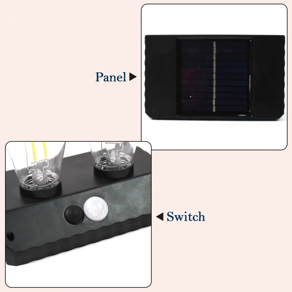 Solar-powered double led lamp - electronics