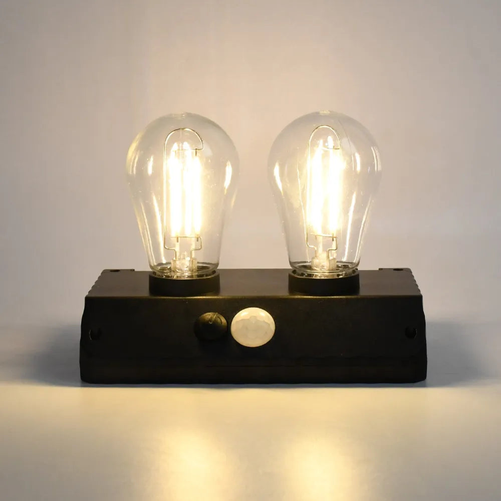 Solar-powered double led lamp - electronics