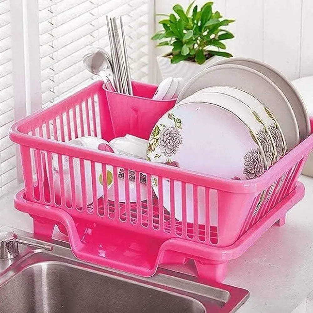 Space-saving 3-in-1 dish drainer