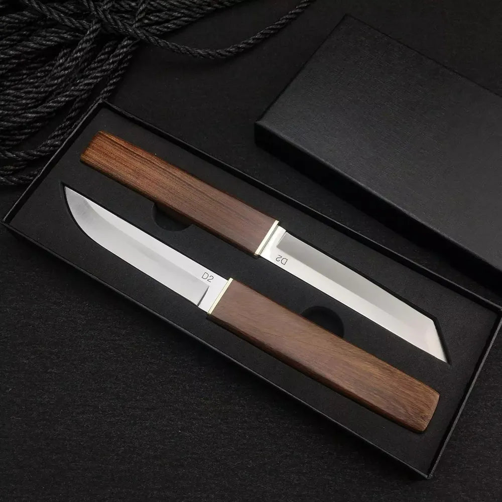 Space-saving wooden knife set - brown - home essentials