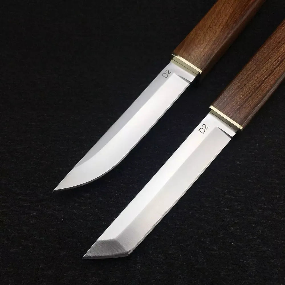 Space-saving wooden knife set - brown - home essentials