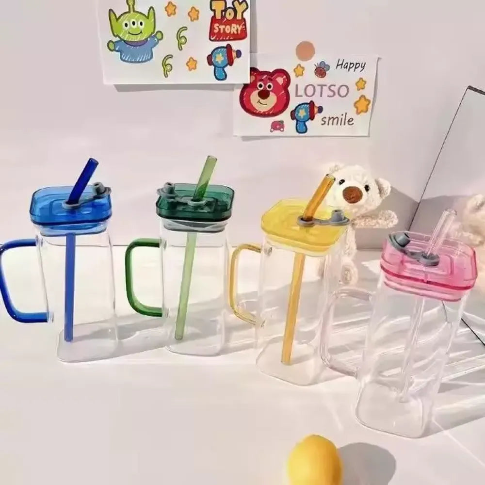 Square glass drink cup - home essentials