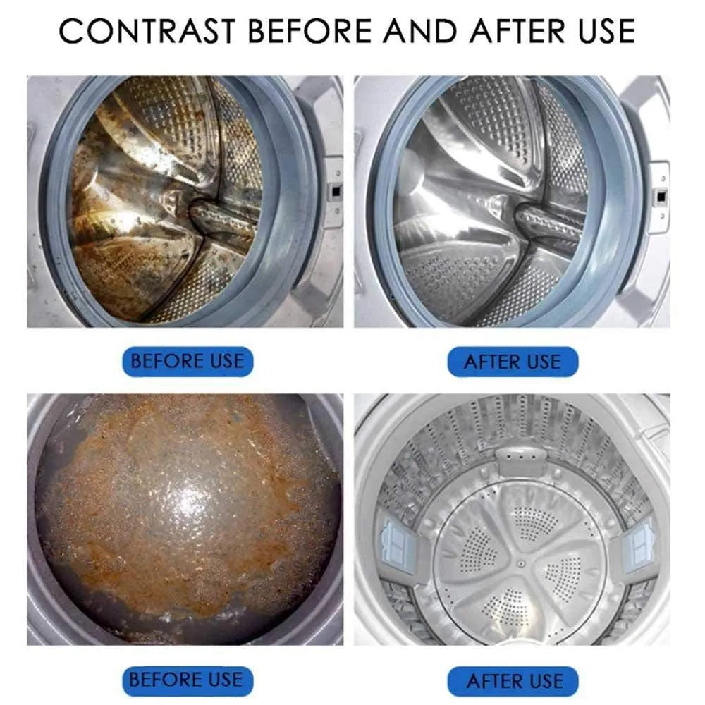 Washing machine drum cleaning comparison.