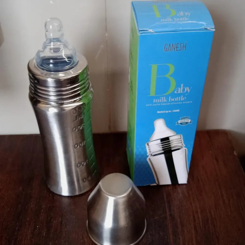 Stainless steel baby feeding bottle – 250ml - home & kitchen