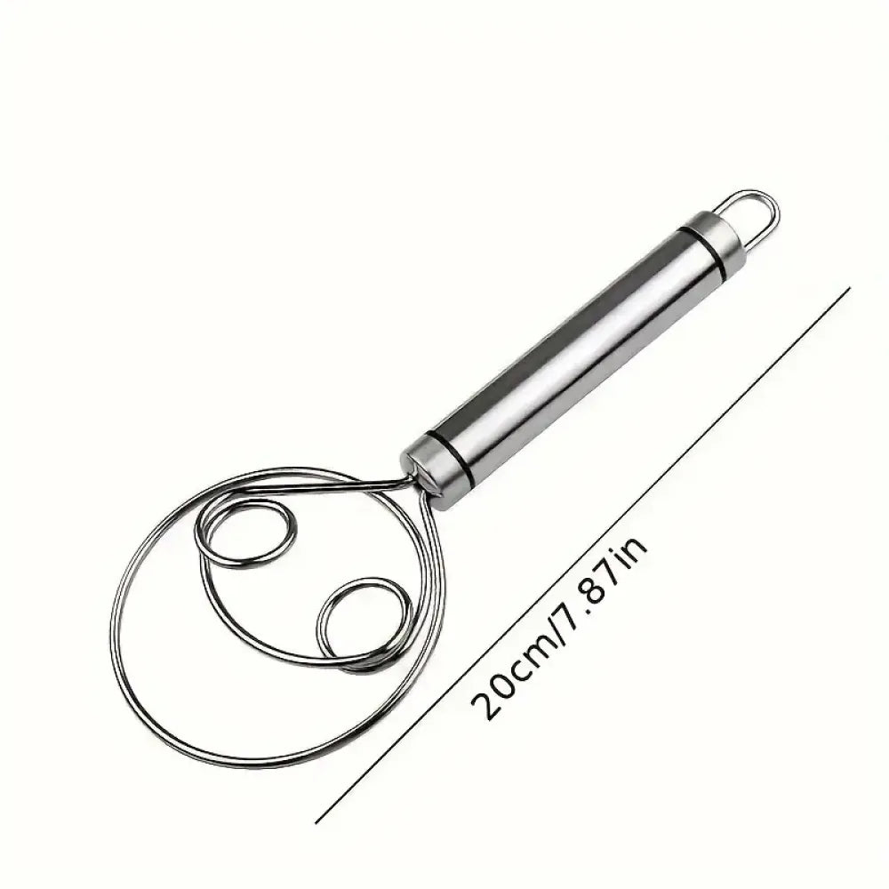 Stainless steel dough whisk