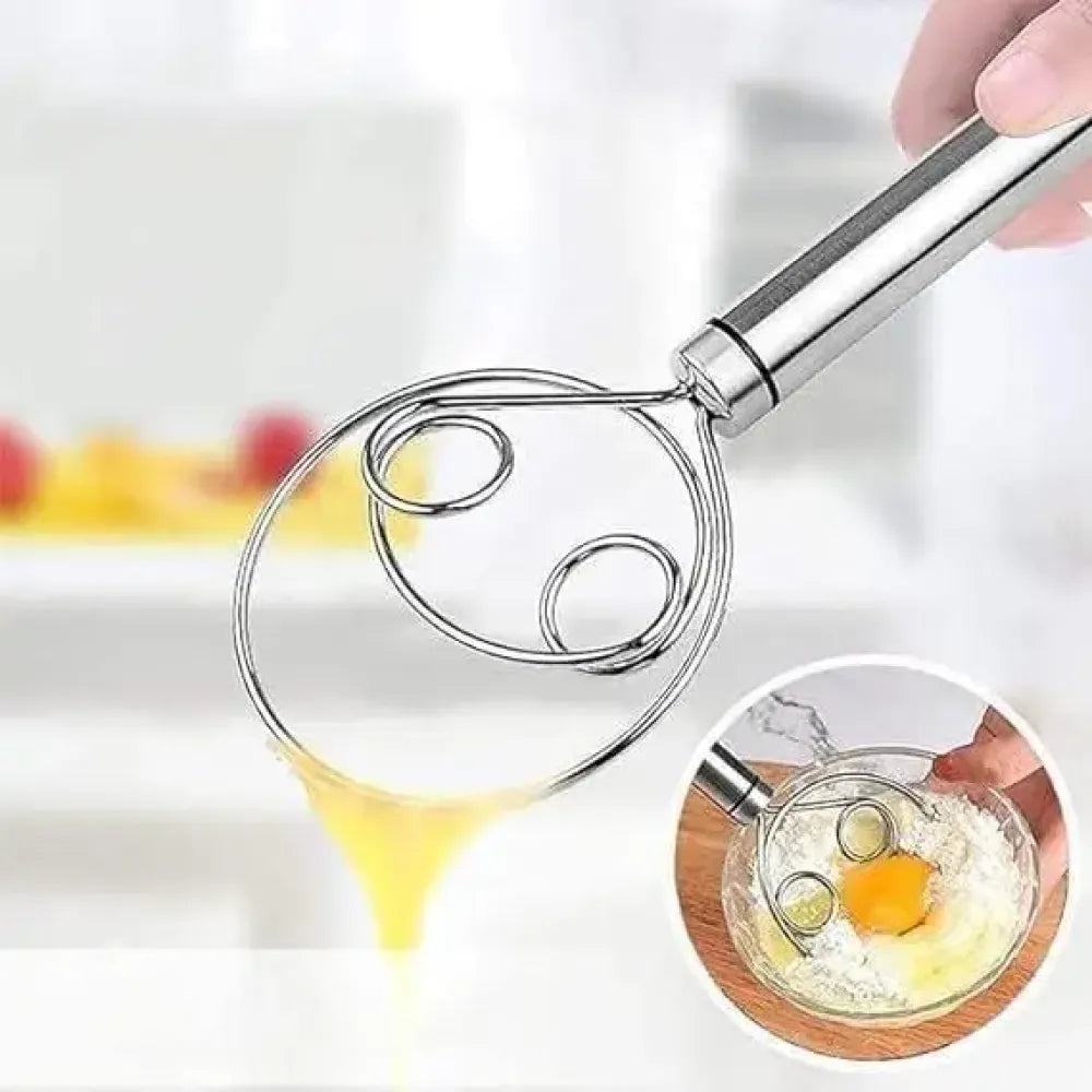 Stainless steel dough whisk