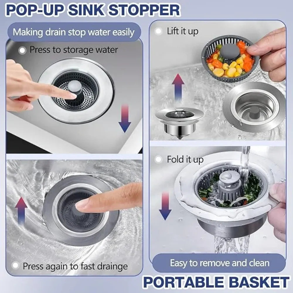 Stainless steel sink drain filter