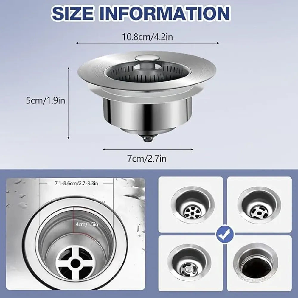 Stainless steel sink drain filter