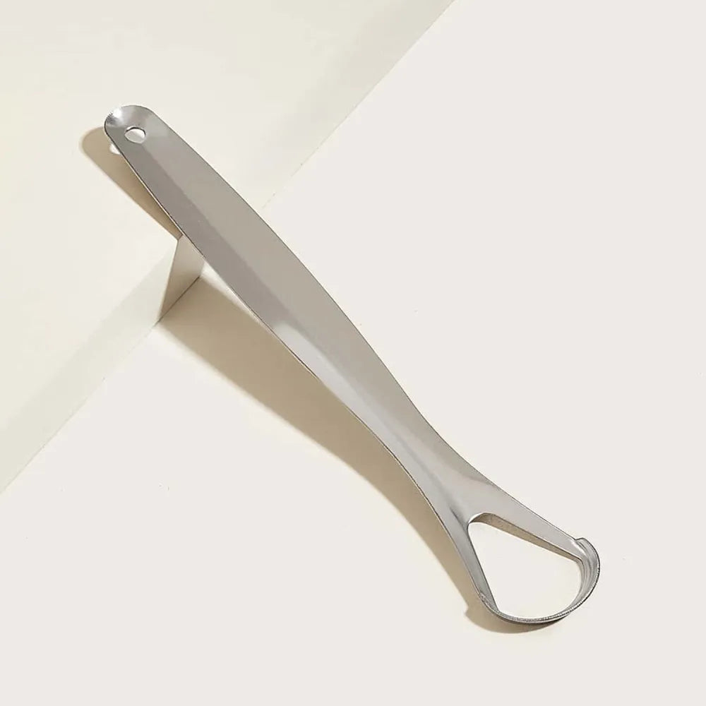 Stainless steel tongue scraper cleaners (1pc with metal case) - health care