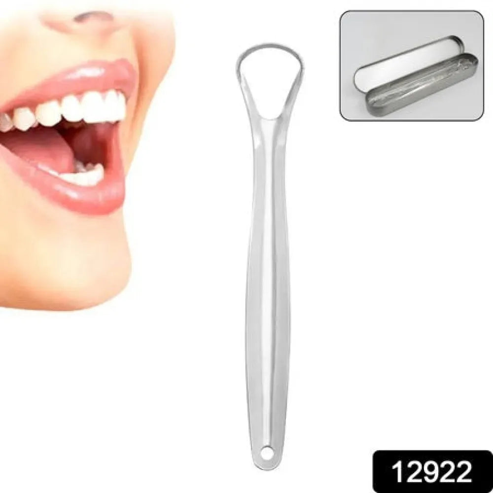 Stainless steel tongue scraper cleaners (1pc with metal case) - health care