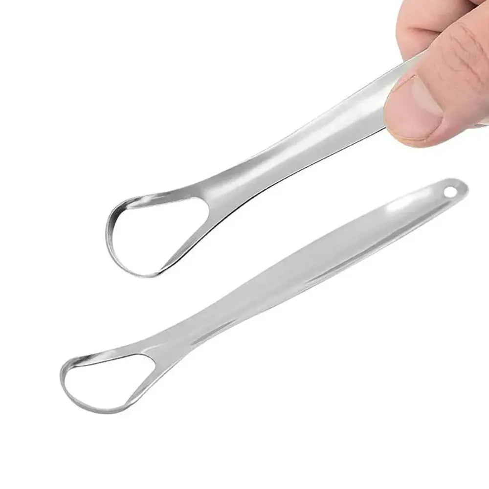 Stainless steel tongue scraper cleaners (1pc with metal case) - health care