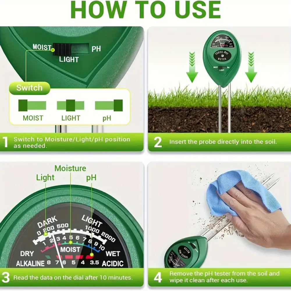 Sulfar 3-in-1 soil tester