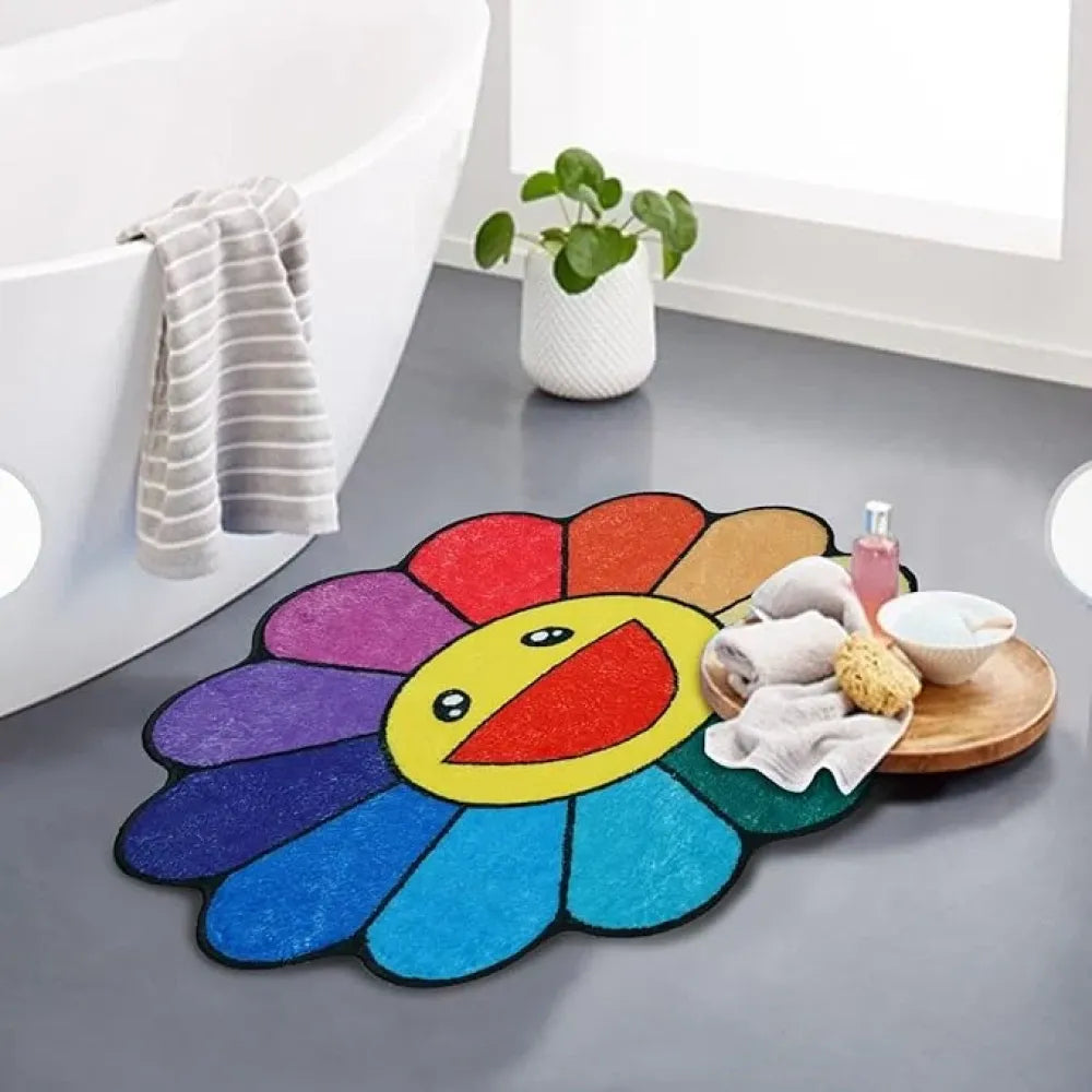 Sunflower bathroom rug for kids